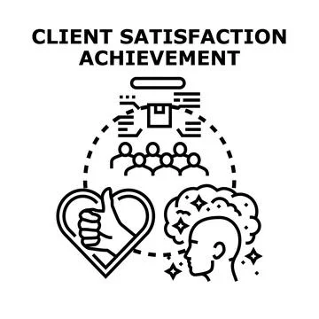 Client satisfaction achievement measuring customer experience concept Stock Illustration