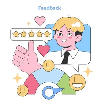 Client Satisfaction . Animated character giving top rating, thumbs Ilustración de archivo