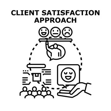 Client satisfaction approach for gathering customer feedback Stock Illustration
