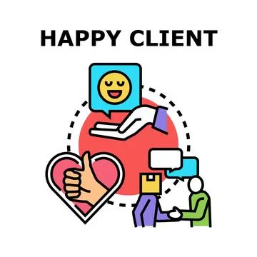 Client satisfaction building loyalty and positive feedback Ilustración de archivo