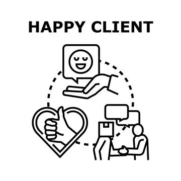 Client satisfaction building loyalty and positive feedback Ilustración de archivo