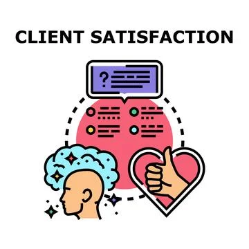 Client satisfaction concept improving customer experience and feedback Stock Illustration