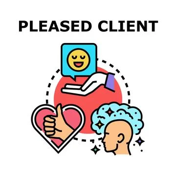 Client satisfaction concept with positive feedback and good service Stock Illustration