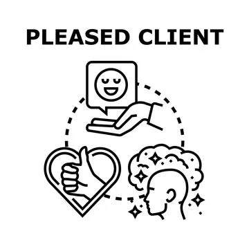 Client satisfaction concept with positive feedback and good service Stock Illustration