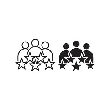 Client satisfaction, Customer 5 star feedback. Vector icon template Stock Illustration