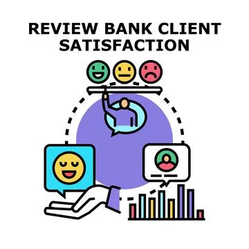 Client satisfaction data review and feedback analysis Stock Illustration
