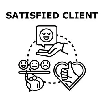 Client satisfaction feedback and customer review service concept Stock Illustration