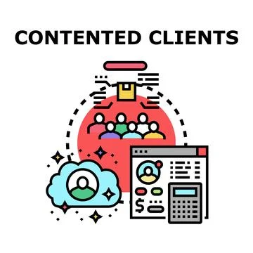 Client satisfaction management delivering excellent service experience Stock Illustration