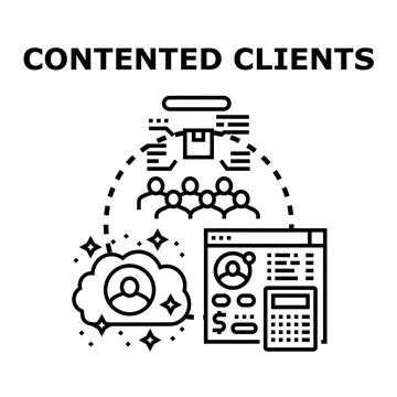 Client satisfaction management delivering excellent service experience Stock Illustration