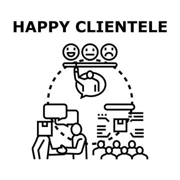 Client satisfaction management providing good customer service Stock Illustration