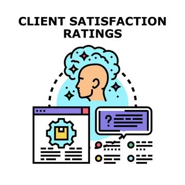 Client satisfaction ratings analysis and feedback concept Stock Illustration