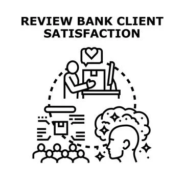 Client satisfaction review for good service experience Stock Illustration