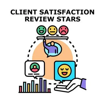 Client satisfaction review rating service feedback concept Stock Illustration