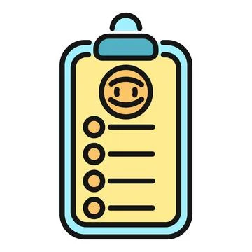 Client satisfaction survey feedback on clipboard icon Stock Illustration