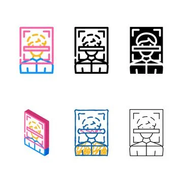Client scanning kyc color icon vector designs Stock Illustration