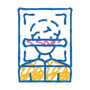 Client scanning kyc icon doodle illustration 스톡 일러스트