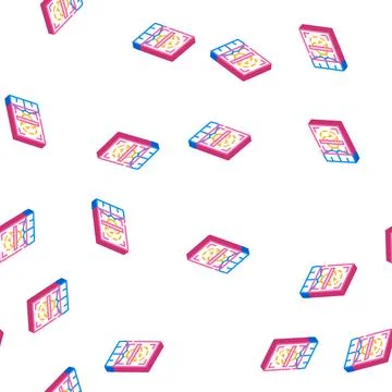 Client scanning kyc isometric icon seamless pattern 库存插图