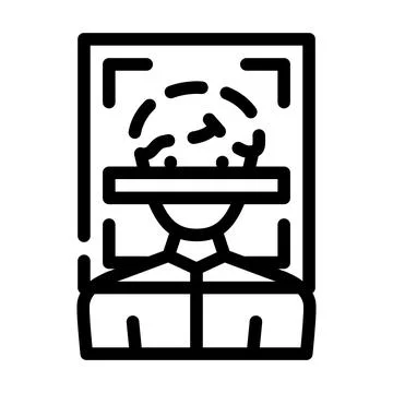 Client scanning kyc line icon vector illustration 스톡 일러스트