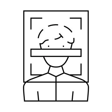 Client scanning kyc line icon vector illustration Illustrazione stock