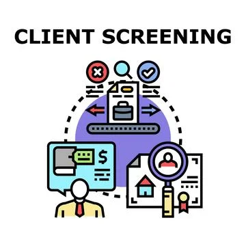 Client screening process for business analysis Stock Illustration