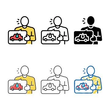 Client self car wash forms service color icon vector Ilustración de archivo