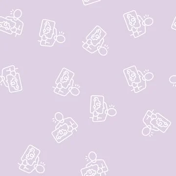Client self car wash service line seamless pattern Illustrazione stock