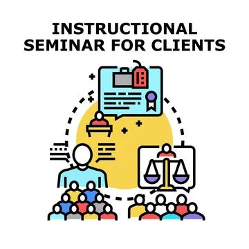 Client seminar concept representing instructional guidance and expert consu.. Illustrazione stock