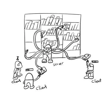 Client server file torrent illustration vector sketch doodle イラスト素材