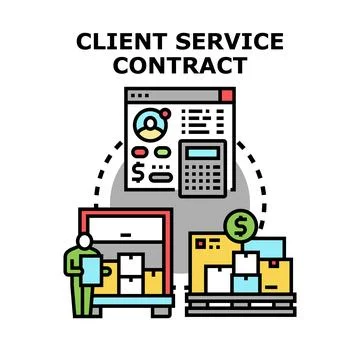 Client service contract providing delivery and payment Stock Illustration