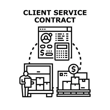 Client service contract providing delivery and payment Stock Illustration
