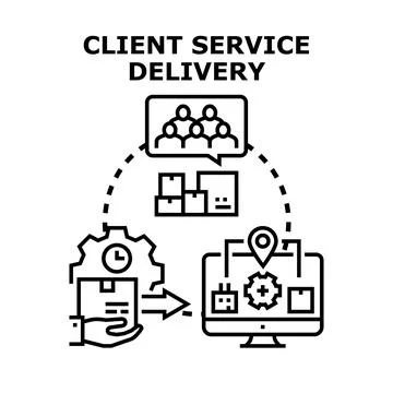 Client service delivery process management consulting services イラスト素材