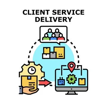 Client service delivery process management consulting services イラスト素材