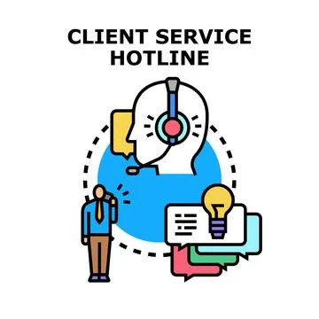Client service hotline support helping customers with problems Stock Illustration