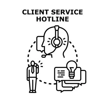 Client service hotline support helping customers with problems Stock Illustration