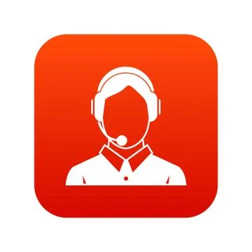 Client services , phone assistance icon digital red 스톡 일러스트