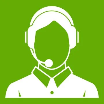 Client services , phone assistance icon green 스톡 일러스트