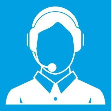 Client services , phone assistance icon white 스톡 일러스트