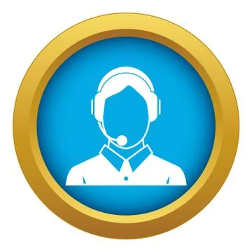 Client services , phone assistance icon blue vector isolated 스톡 일러스트