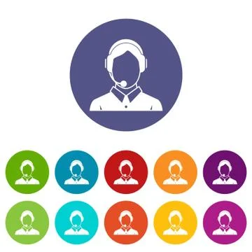 Client services , phone assistance set icons 스톡 일러스트