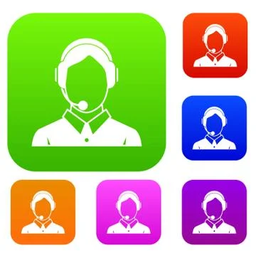 Client services , phone assistance set collection 스톡 일러스트