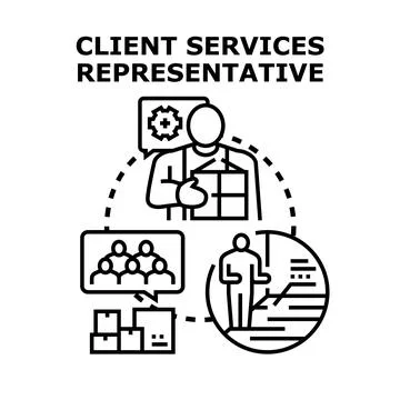 Client services representative profession management concept Illustration