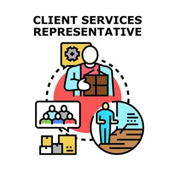 Client services representative profession management concept Stock Illustration
