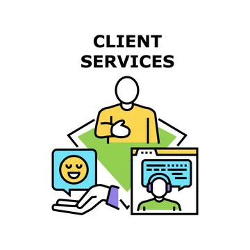 Client Services Vector Concept Color Illustration 스톡 일러스트