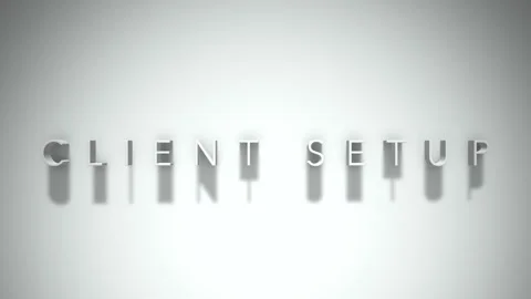 Client setup 3D title animation white text on a white background Stock Footage 299647914