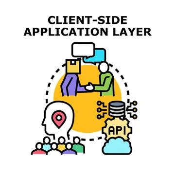 Client side application layer development process Stock Illustration