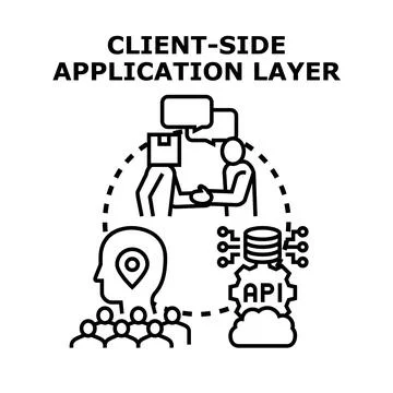 Client side application layer development process Stock Illustration