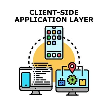 Client side application layer vector concept illustration Stock Illustration