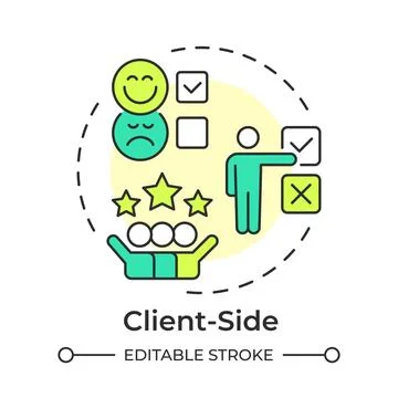 Client side flat linear concept icon イラスト素材