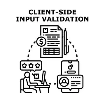 Client side input validation process for data security Stockillustratie