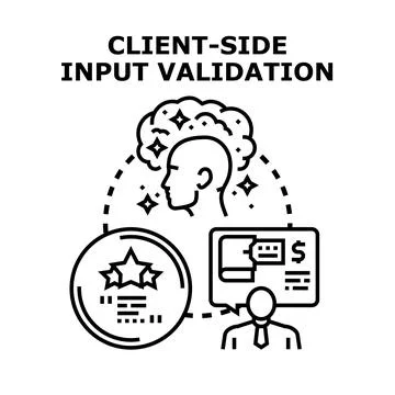 Client side input validation process concept Stock Illustration